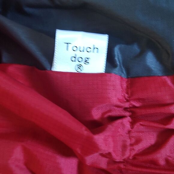 Touchdog Outdoor Series Blackshark red gray reflective dog coat rain coat Sz L - Picture 6 of 12